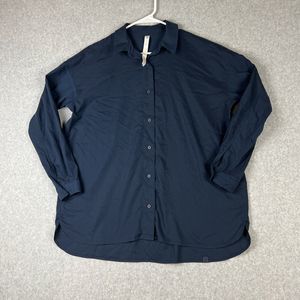 Lululemon Women's Long Sleeve Button Up Shirt Navy Blue Size 6